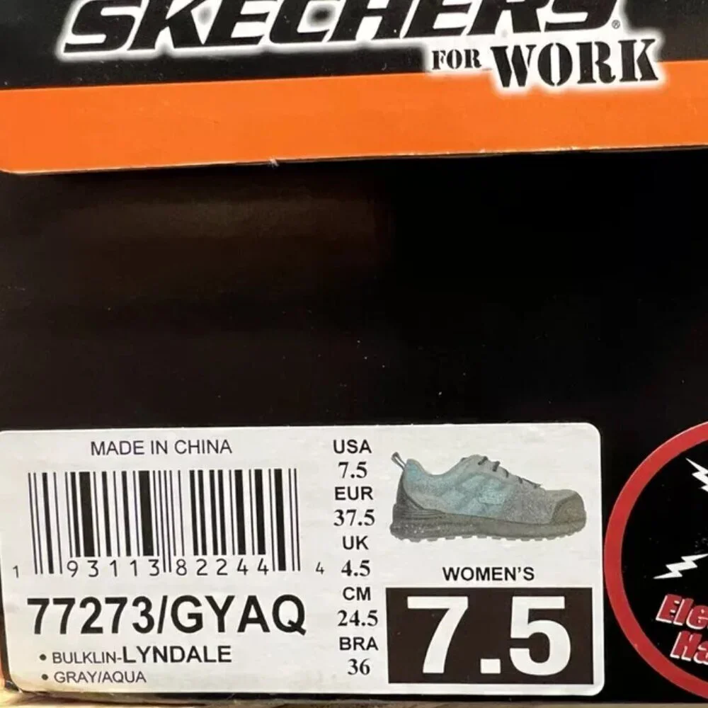 Skechers Womens Bulkin Lyndale Comp Toe Sneaker Gray Size 7.5 M